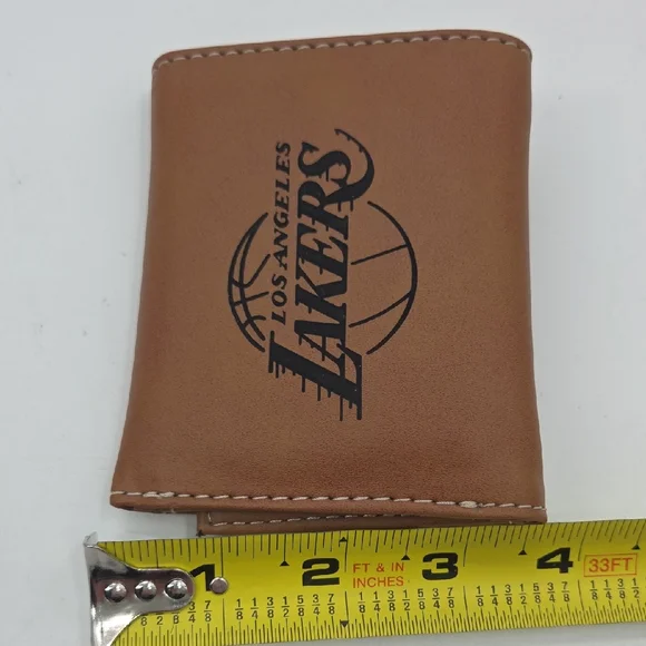 Tan Leather Wallet Los Angeles Lakers New - Picture 15 of 16